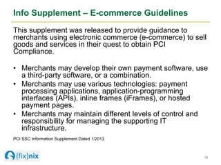 Info Supplement – E-commerce Guidelines
This supplement was released to provide guidance to
merchants using electronic com...