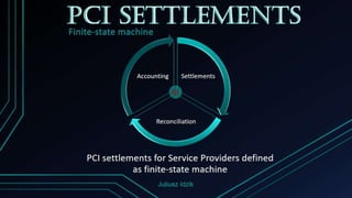 PCI settlements as finite-state machine