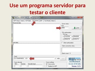 Use um programa servidor para
testar o cliente
 