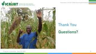 Presentation at the 95th Governing Board meeting (Program Committee) By Research Program:West and Central Africa (WCA)