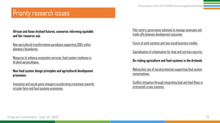 Presentation at the 95th Governing Board meeting (Program Committee) By Research Program: Innovation Systems for the Drylands