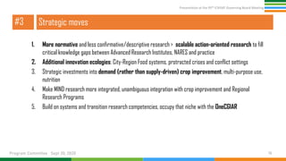 Presentation at the 95th Governing Board meeting (Program Committee) By Research Program: Innovation Systems for the Drylands