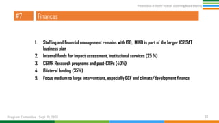 Presentation at the 95th Governing Board meeting (Program Committee) By Research Program: Innovation Systems for the Drylands