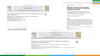 Presentation at the 95th Governing Board meeting (Program Committee) By Research Program: Innovation Systems for the Drylands