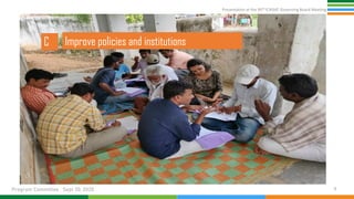 Presentation at the 95th Governing Board meeting (Program Committee) By Research Program: Innovation Systems for the Drylands