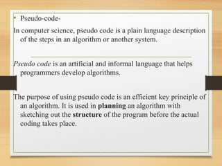 Introduction to C Programming: Algorithms, Pseudocode, and Flowcharts ...