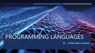 Programming languages | PPT