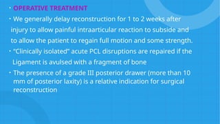 Pc Line Injury PCL TEAR.pptx posterior cruciate ligament injury | PPTX