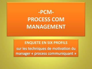 -PCM-
PROCESS COM
MANAGEMENT
ENQUETE EN SIX PROFILS
 
