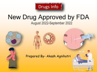 New Drug Approved by FDA
August 2022-September 2022
Prepared By- Akash Agnihotri
 
