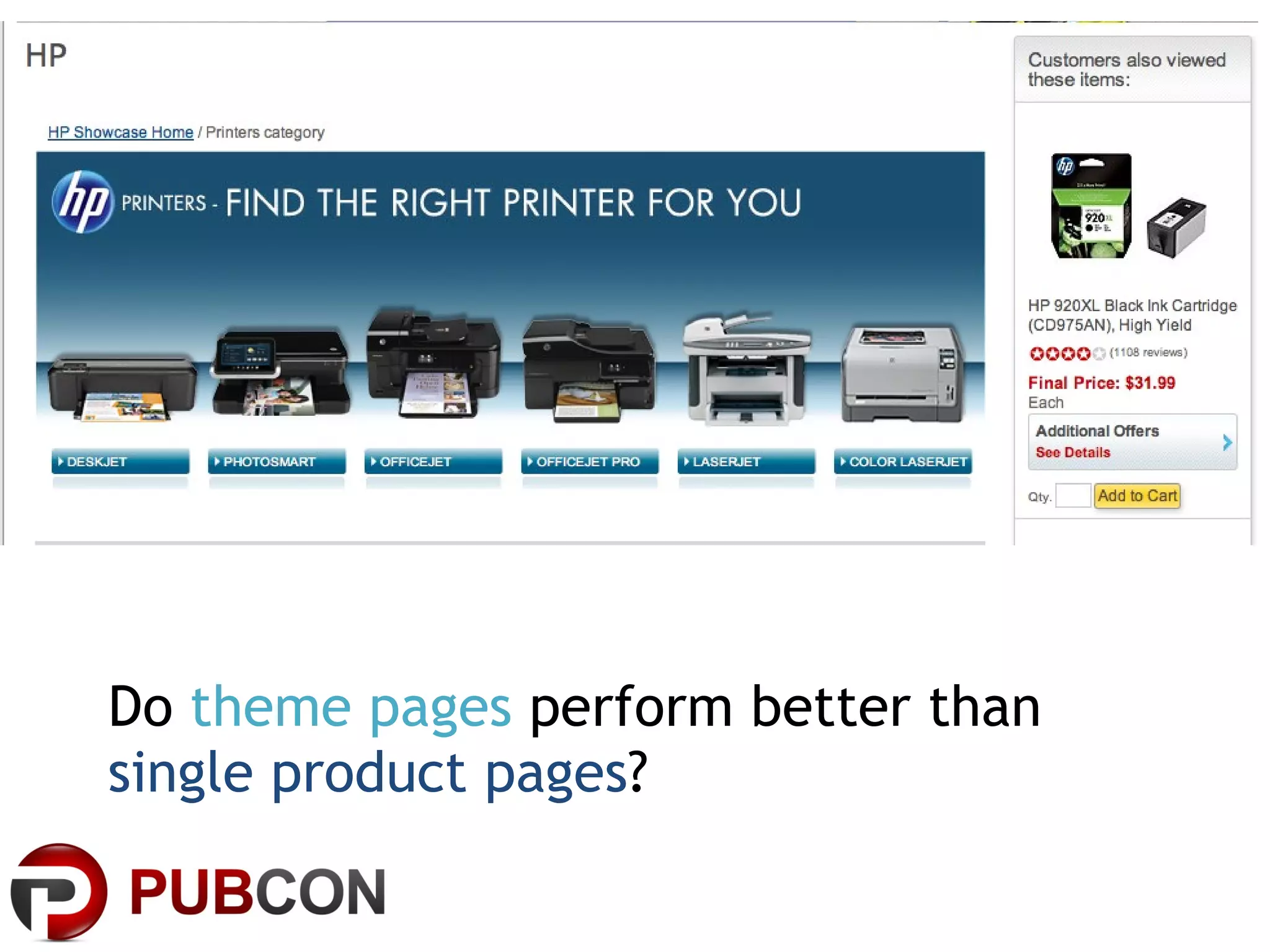 Do  theme pages  perform better than  single product pages ? 