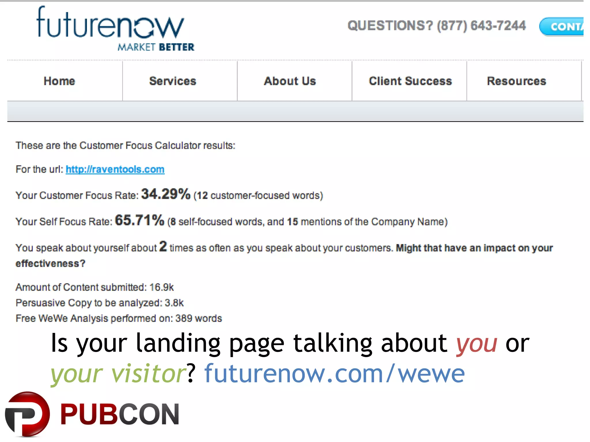 Is your landing page talking about  you  or  your visitor ?  futurenow.com/wewe 