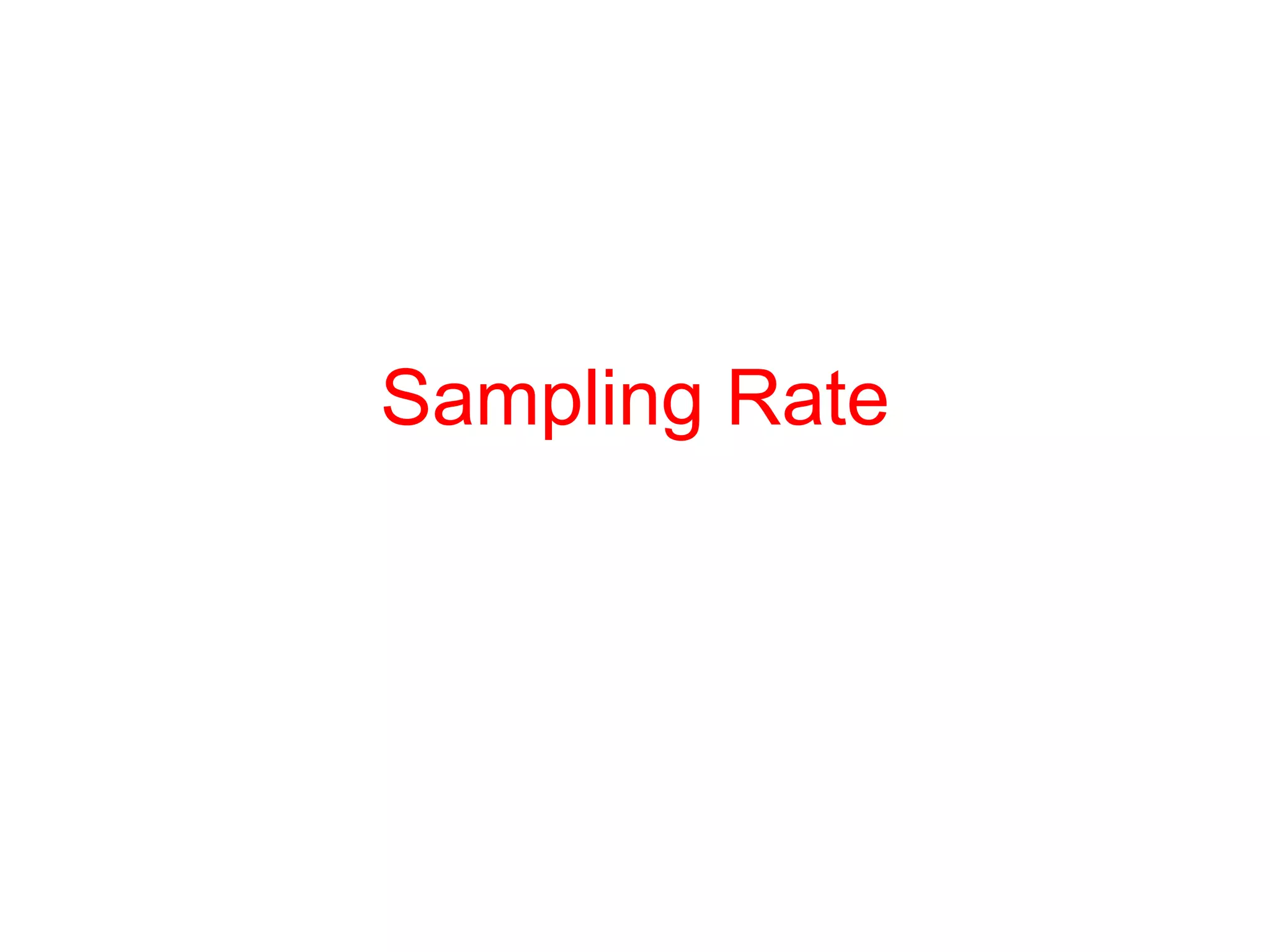 Sampling Rate
 