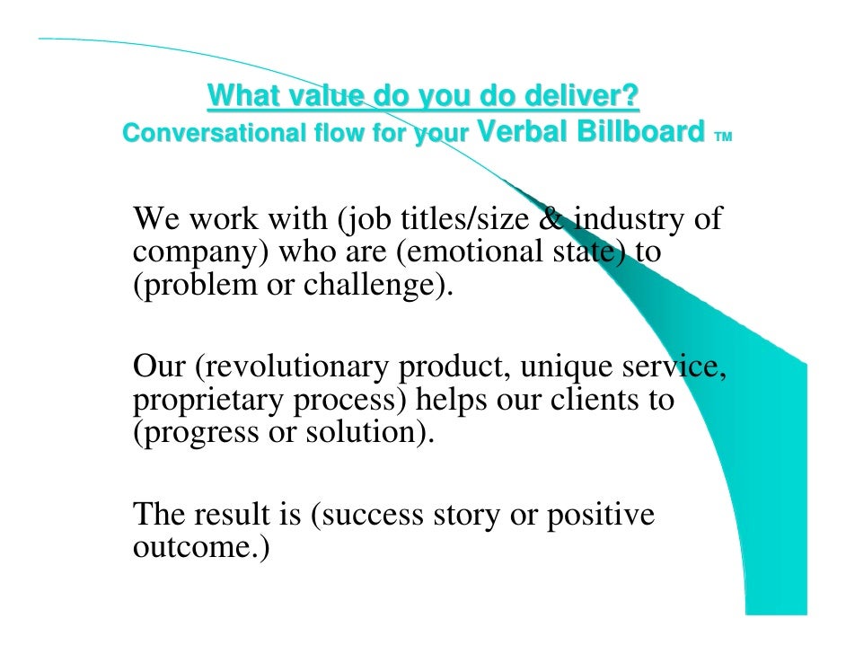 How to write an elevator speech by robert pagliarini 08 picture