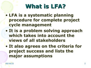 LOGICAL FRAMEWORK OF THE PROJECTS KEY ACTIVITIES | PPT