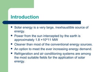 Phase Change Materials(PCM) based solar refrigeration | PPT