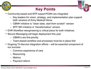 Patient Centered Medical Home; The Army Medical Department Experience ...