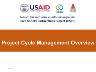 Project Cycle Management Overview
11/14/2022 1
 