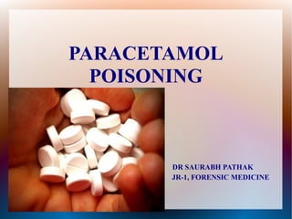 PARACETAMOL
POISONING
DR SAURABH PATHAK
JR-1, FORENSIC MEDICINE
 