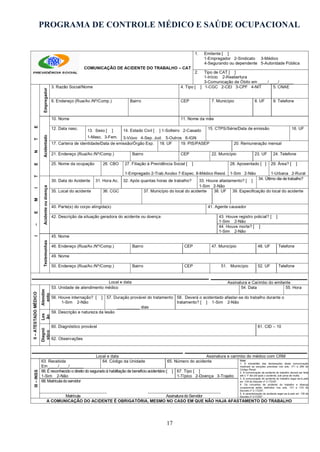 PROGRAMA DE CONTROLE MÉDICO E SAÚDE OCUPACIONAL
17
 