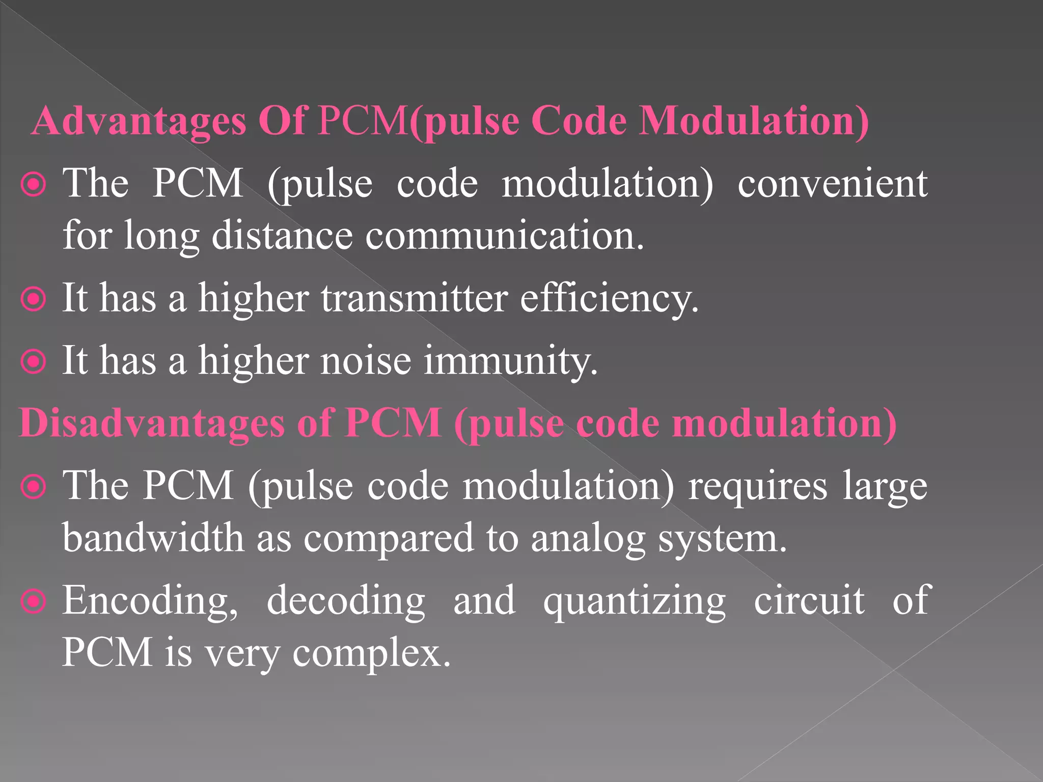 Pcm transmitter and receiver | PPTX