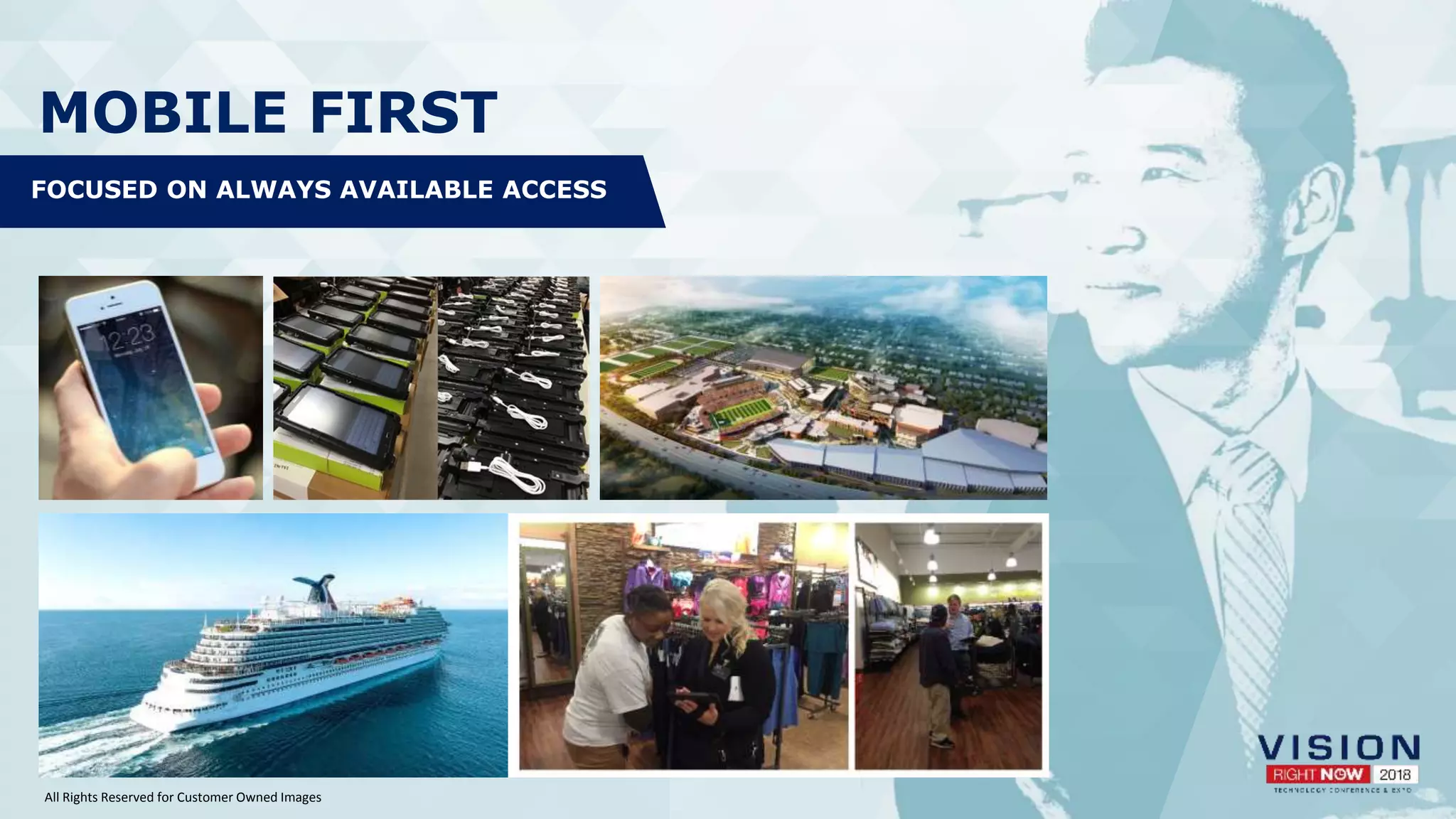 MOBILE FIRST
FOCUSED ON ALWAYS AVAILABLE ACCESS
All Rights Reserved for Customer Owned Images
 