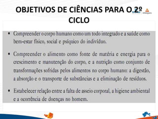 OBJETIVOS DE CIÊNCIAS PARA O 2º
CICLO
 