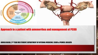 Approach to a patient with amenorrhea and management of PCOD
ADRIJA HAJRA, 2nd YEAR MD STUDENT, DEPARTMENT OF INTERNAL MEDICINE, SSKM & IPGMER, KOLKATA
 