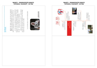 revista - PROGRAMAÇÃO evento
TAmanho: 10,5X15cm - 24 PGs
revista - PROGRAMAÇÃO evento
TAmanho: 10,5X15cm - 24 PGs
 