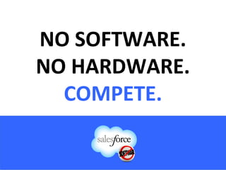 NO SOFTWARE.
NO HARDWARE.
COMPETE.
 