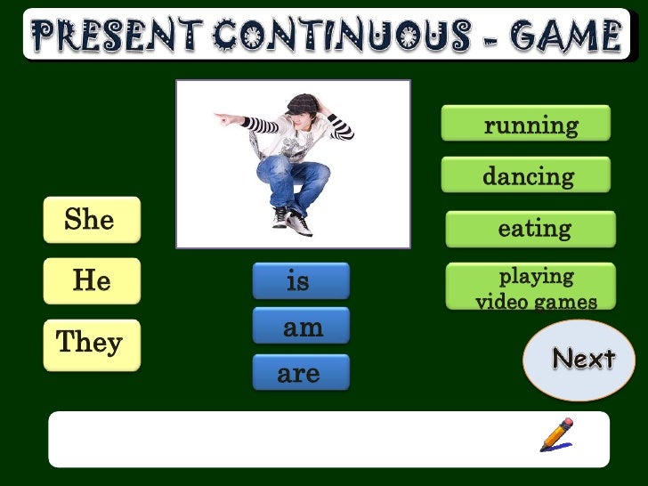 present continuous powerpoint game