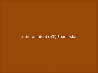 Letter of Intent (LOI) Submission
17
 