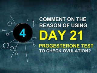 COMMENT ON THE
    REASON OF USING
4   DAY 21
    PROGESTERONE TEST
 