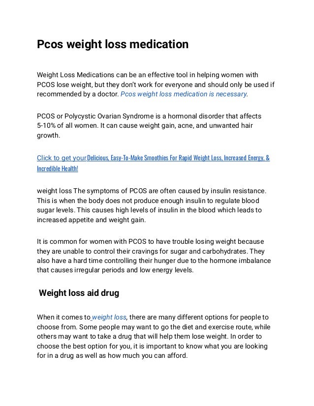 Pcos weight loss medicationpdf