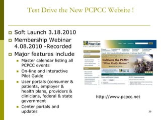 PCPCC Medical Home update, April 2010