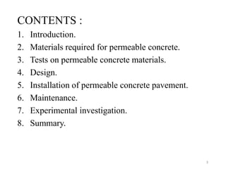 Permeable concrete pavement | PPTX