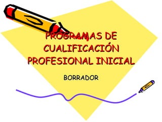 PROGRAMAS DE CUALIFICACIÓN PROFESIONAL INICIAL BORRADOR 