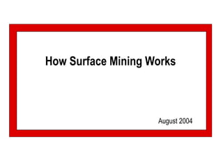 How Surface Mining Works
August 2004
 