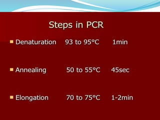 Polymerase cHain reaction procedure and application