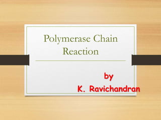 Polymerase Chain
Reaction
by
K. Ravichandran
 