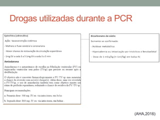 Drogas utilizadas durante a PCR
(AHA,2016)
 