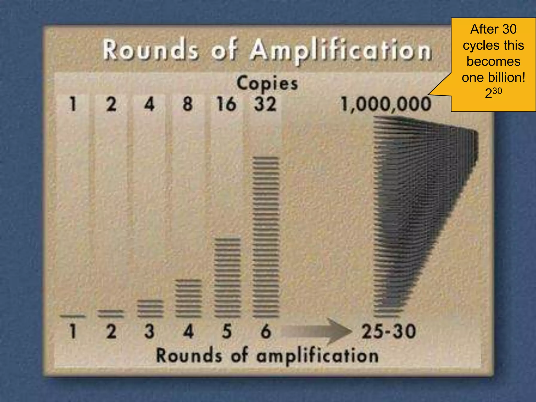 After 30
cycles this
 becomes
one billion!
     230
 