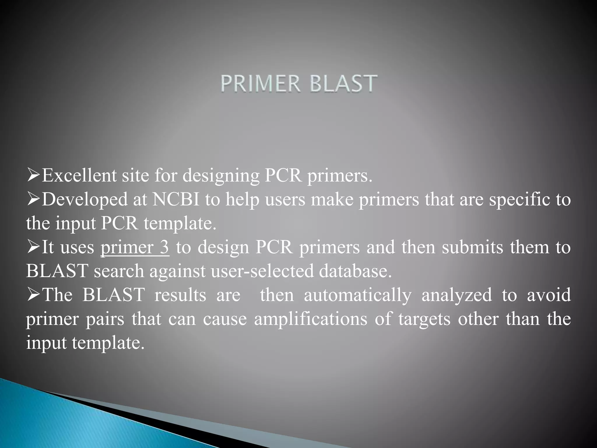 Pcr and primer designing | PPTX
