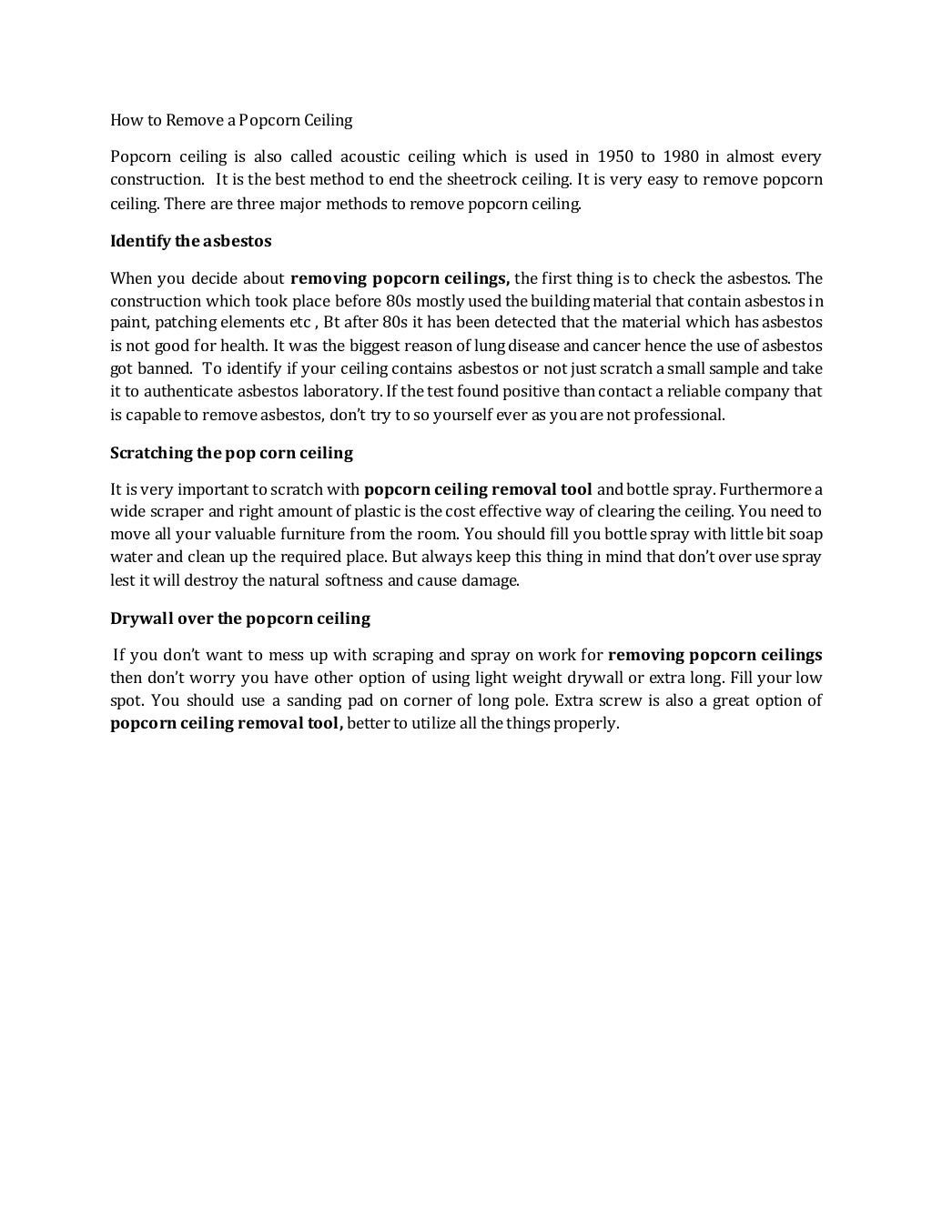 How to Remove a Popcorn Ceiling