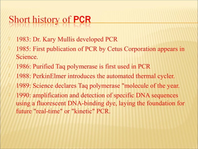 Introduction to Polymerase Chain Reaction (PCR) | PPT