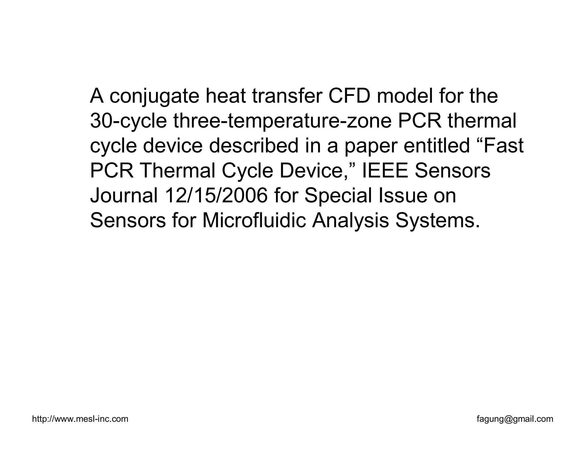 Microfluidic Polymerase Chain Reaction (PCR) Thermal Cycle Device | PDF
