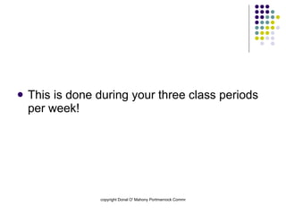 This is done during your three class periods per week! 