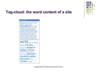 Tag-cloud: the word content of a site   