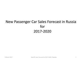 New Passenger Car Sales Forecast in Russia
for
2017-2020
8 March 2017 1New PC sales forecast for 2017-2020, Y.Nalivko
 
