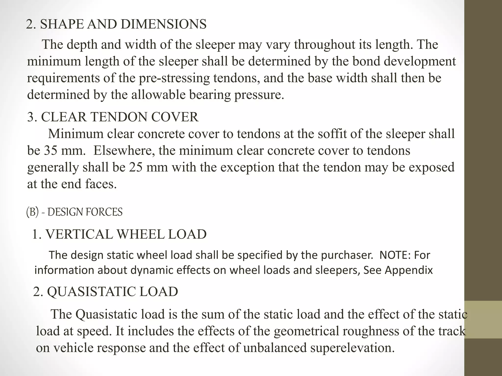 ANALYSIS AND DESIGN OF PRESTRESSED SLEEPERS | PPTX
